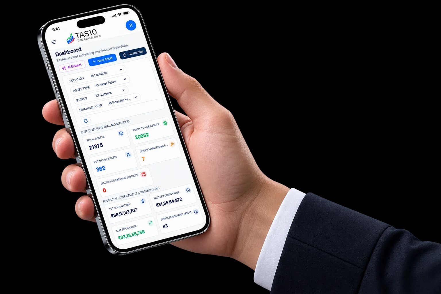 TAS10 dashboard on mobile